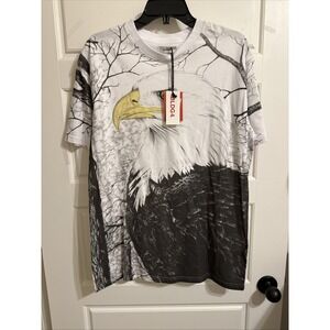 NWT BLDG4. Men's Eagle Eye America Freedom Wildlife SS Graphic Tee White Size S